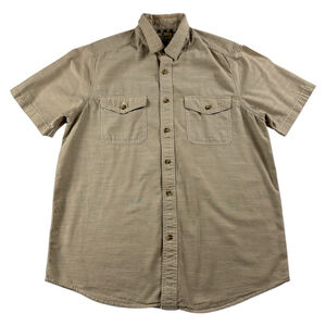 Men's Woolrich Beige Button Down Shirt Size Medium
